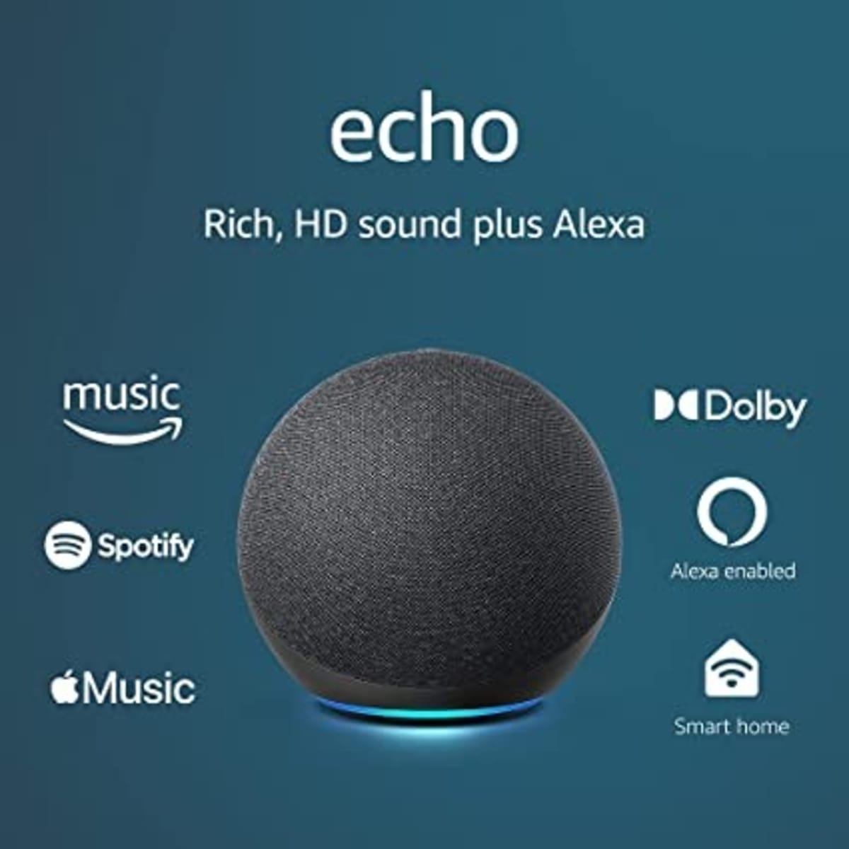 Echo Dot 5th Gen - Smart Speaker With Alexa- Charcoal