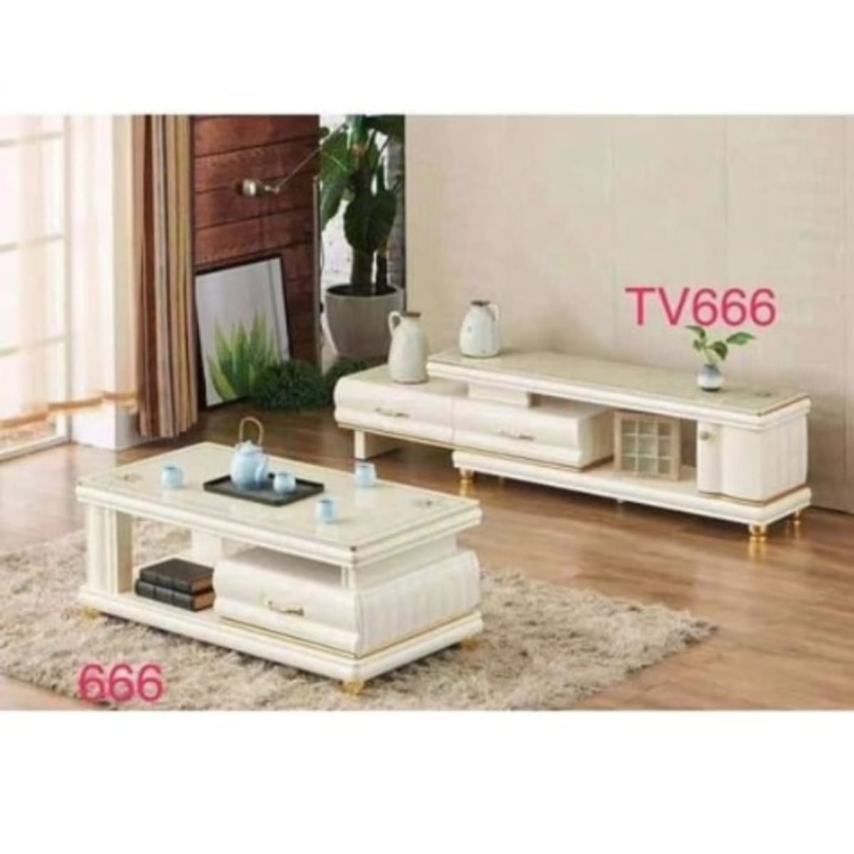 Table shelf outlet for tv