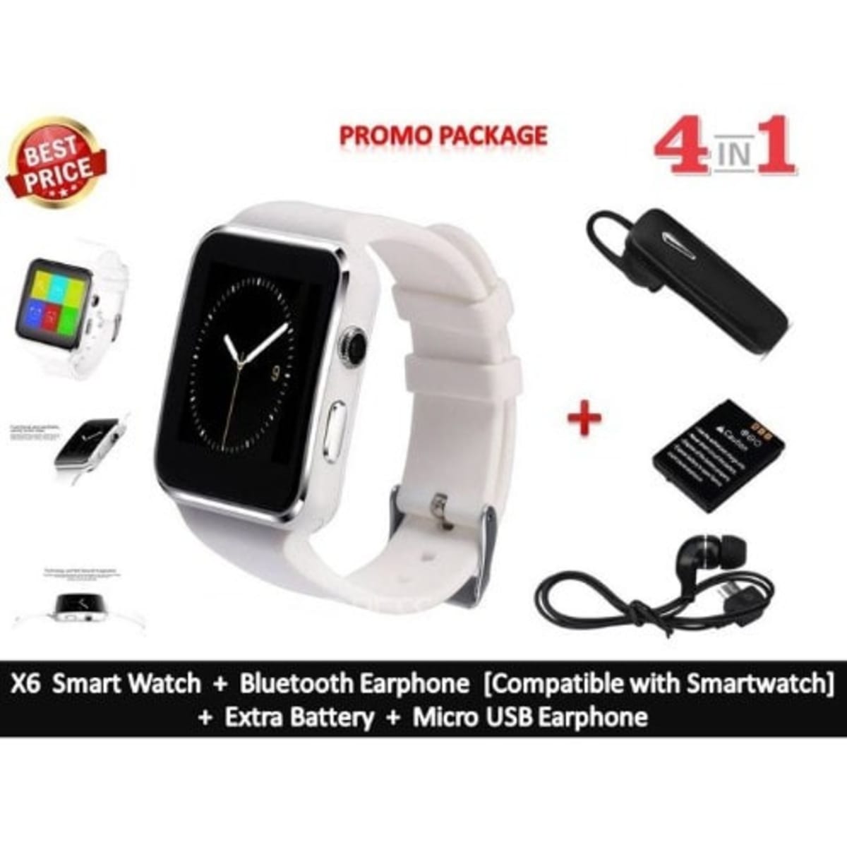 X6 Bluetooth Camera Curve Touch Screen Smart Watch Phone Konga