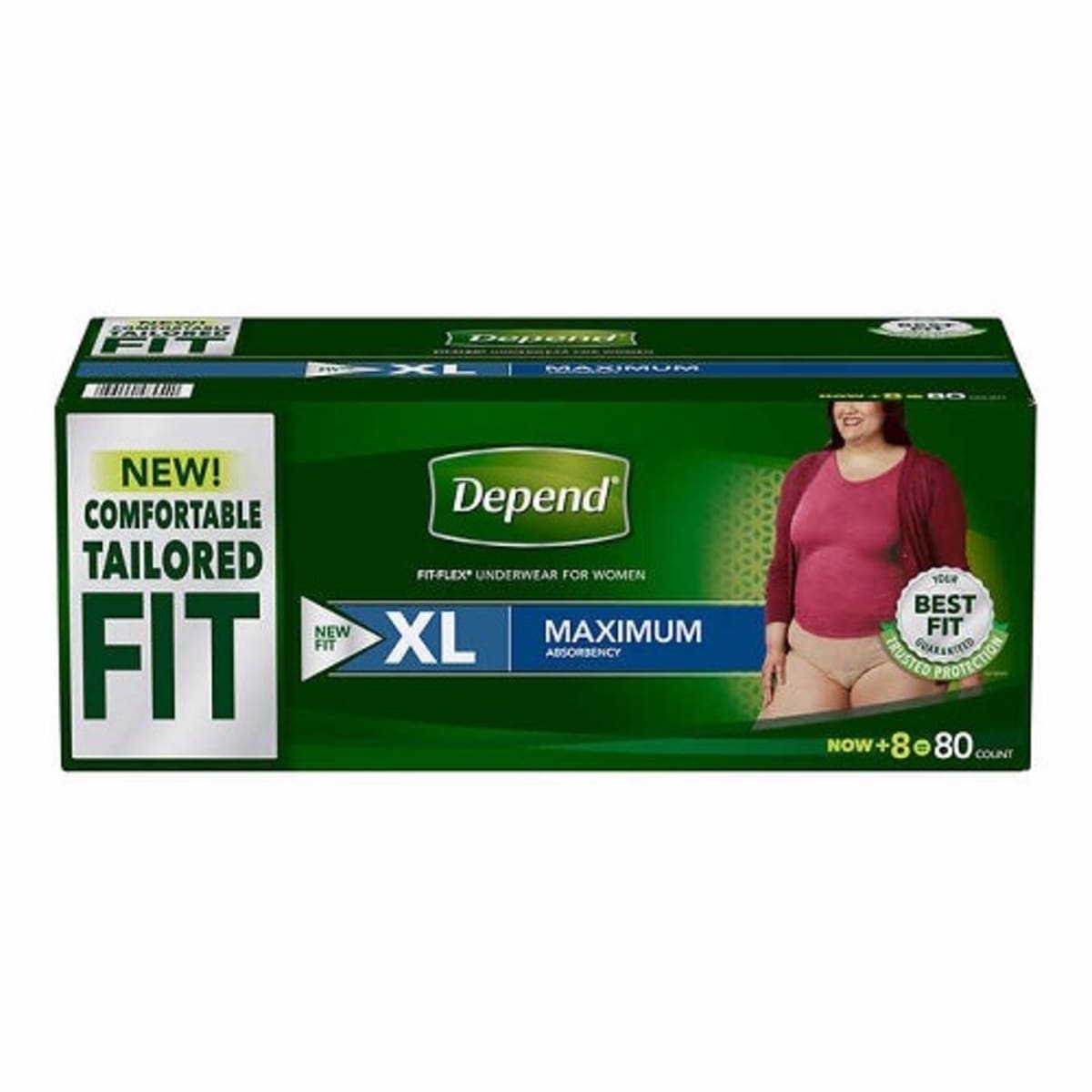 Depend Fit-flex Max Absorbency Underwear/Adult Diaper For Women - 80ct - XL