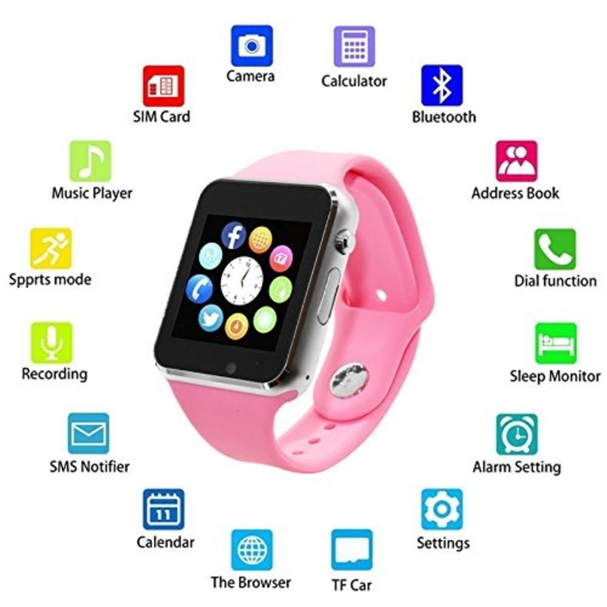 Smart watch a1 pink clearance