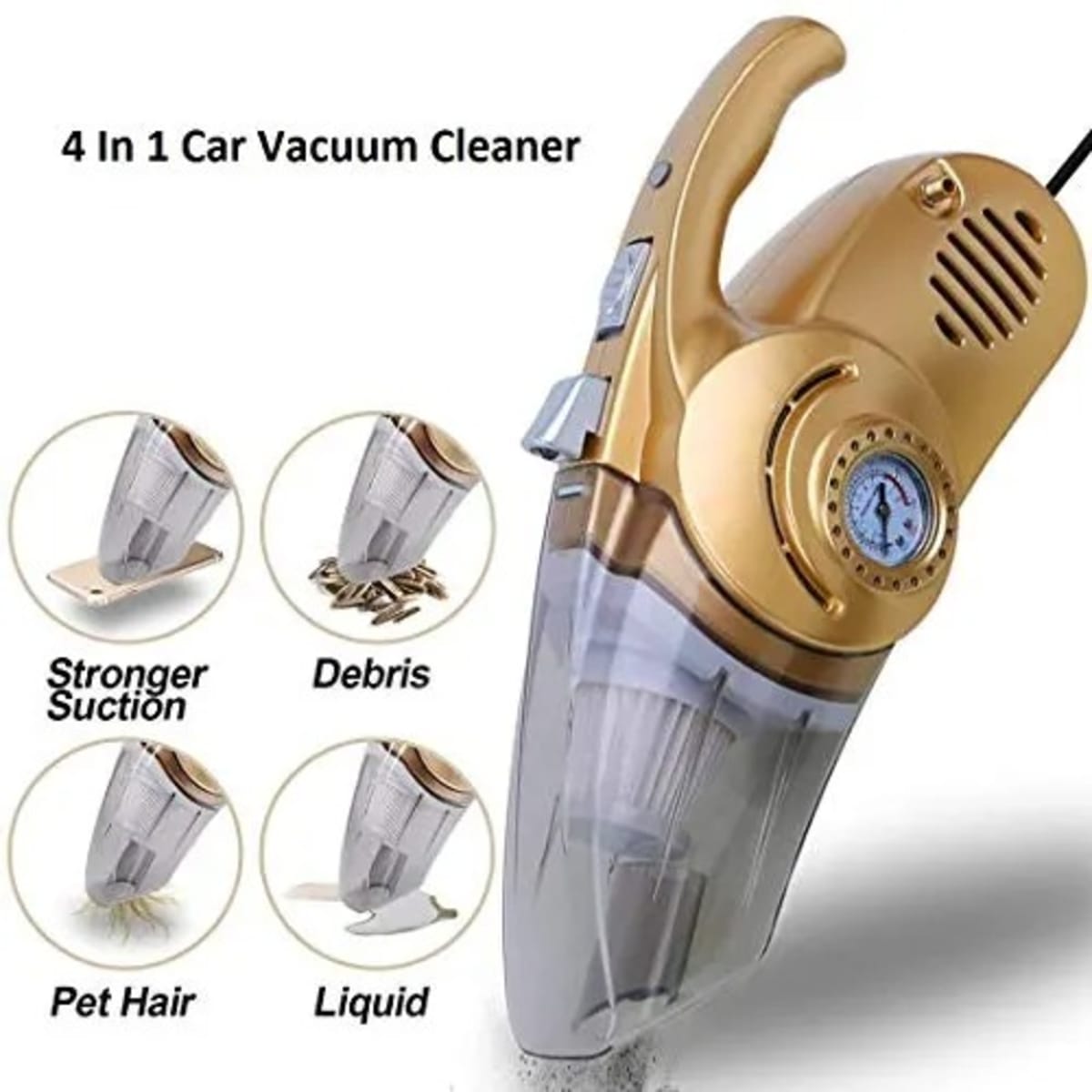 Multi-functional 4 in 1 Car Vacuum Cleaner