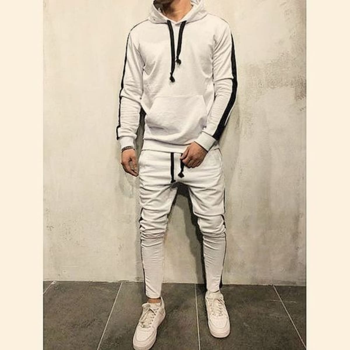 Black Striped Off White Set Hoodie And Joggers Konga Online