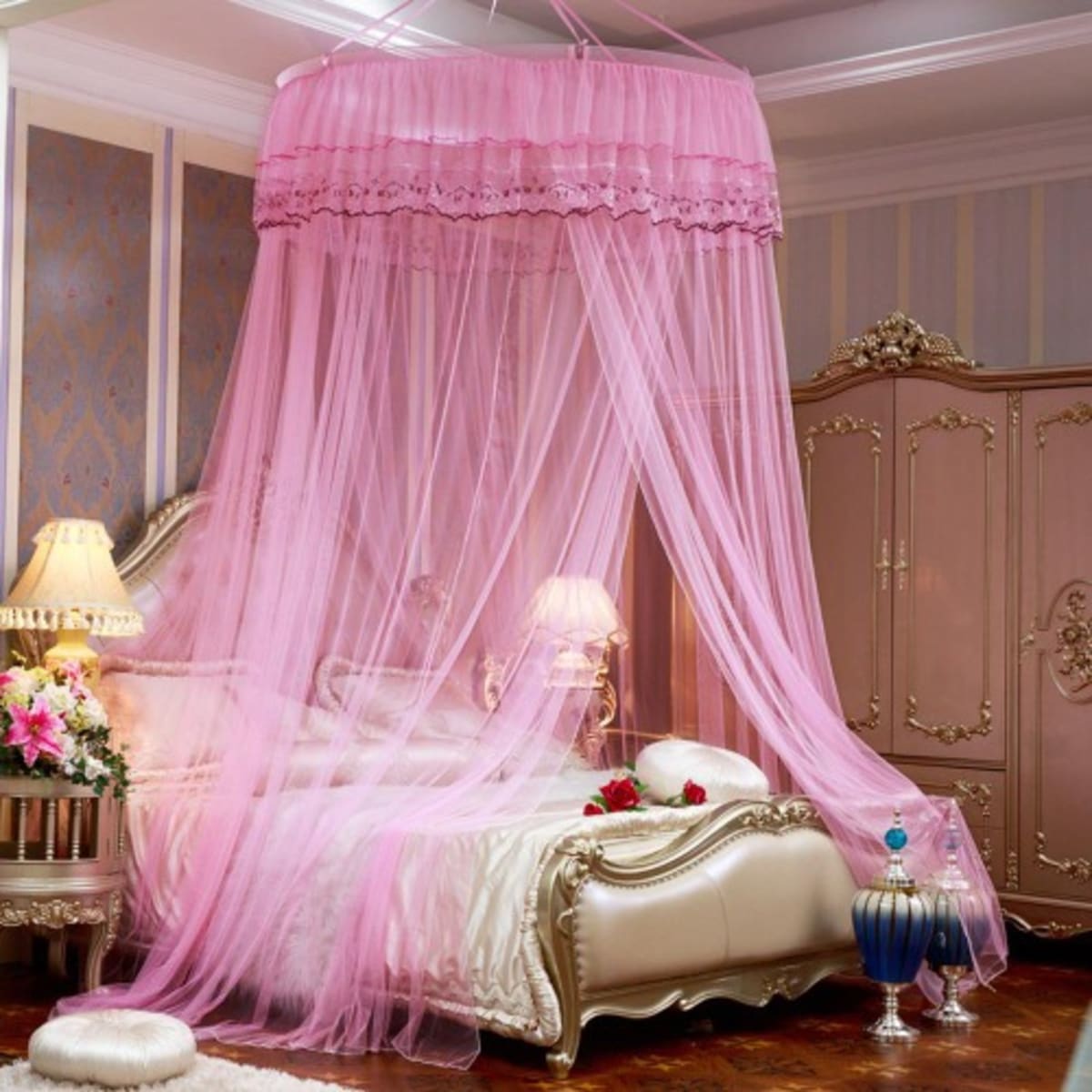 Hanging mosquito net for bed online sale