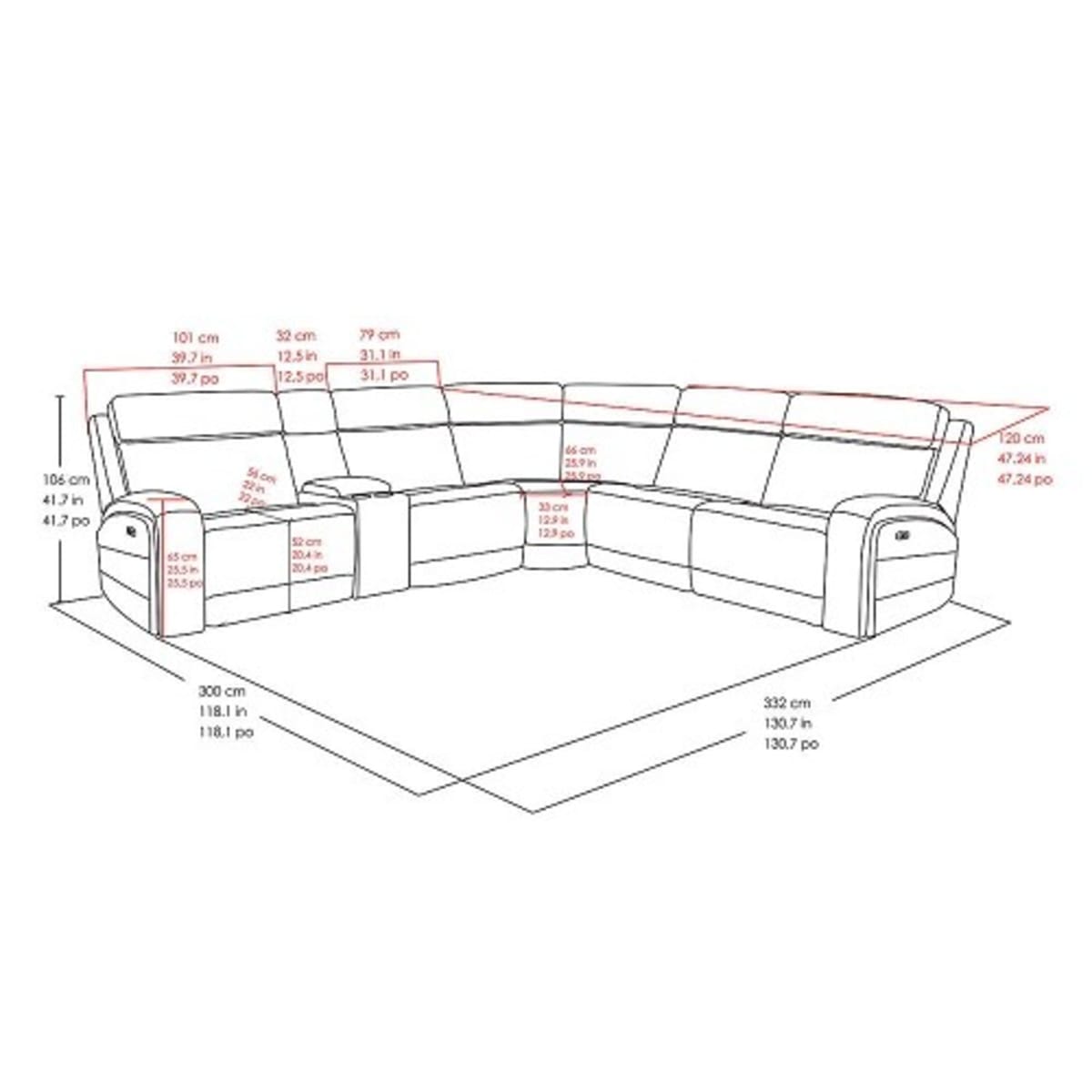 Gearhart leather outlet power reclining sectional