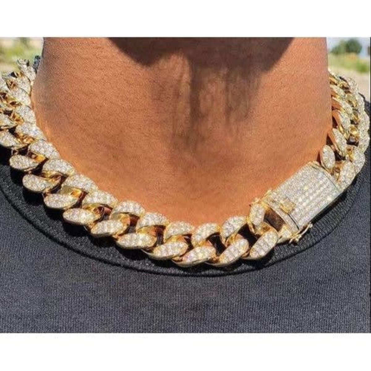 Iced Out Cuban Link Choker Chain Gold Konga Online Shopping