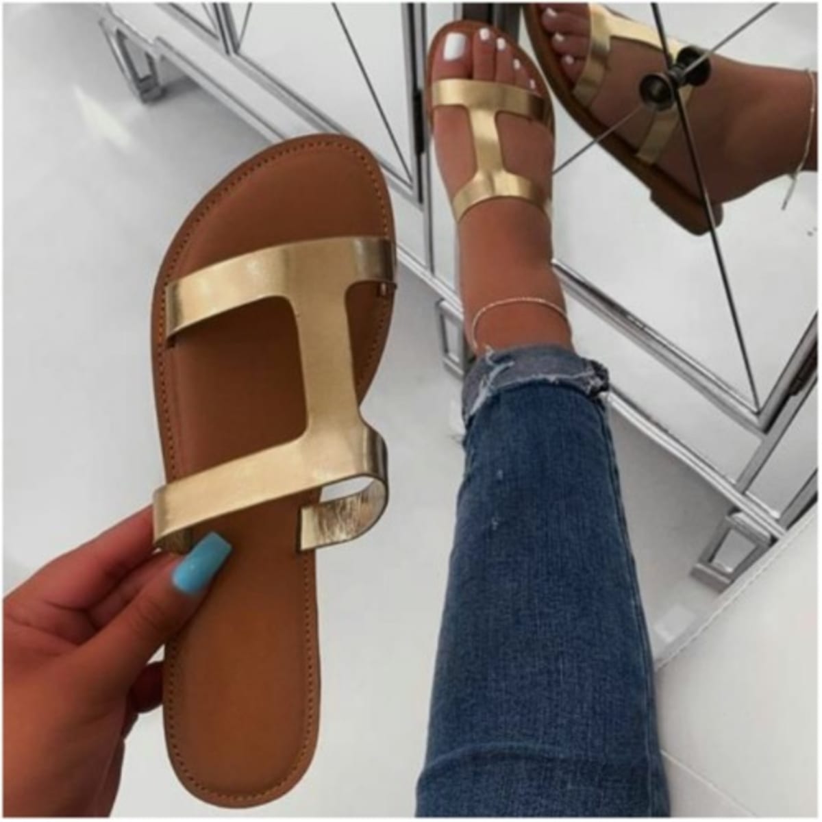 Real gold sales slippers