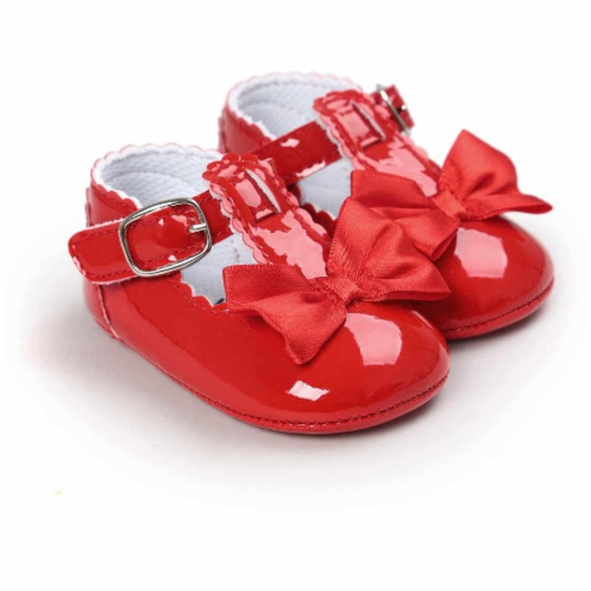 Red baby dress shoes top