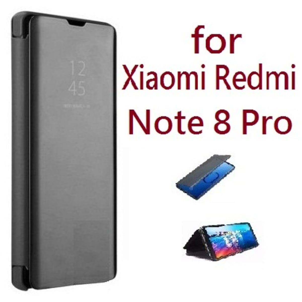 Standing Clear View Protective Flip Case Pouch For Xiaomi Redmi