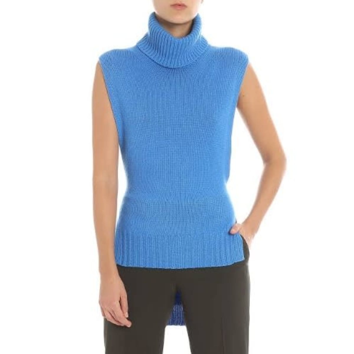 Blue sale sleeveless turtleneck