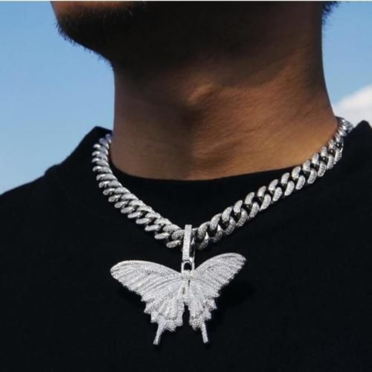 Butterfly necklace for men outlet