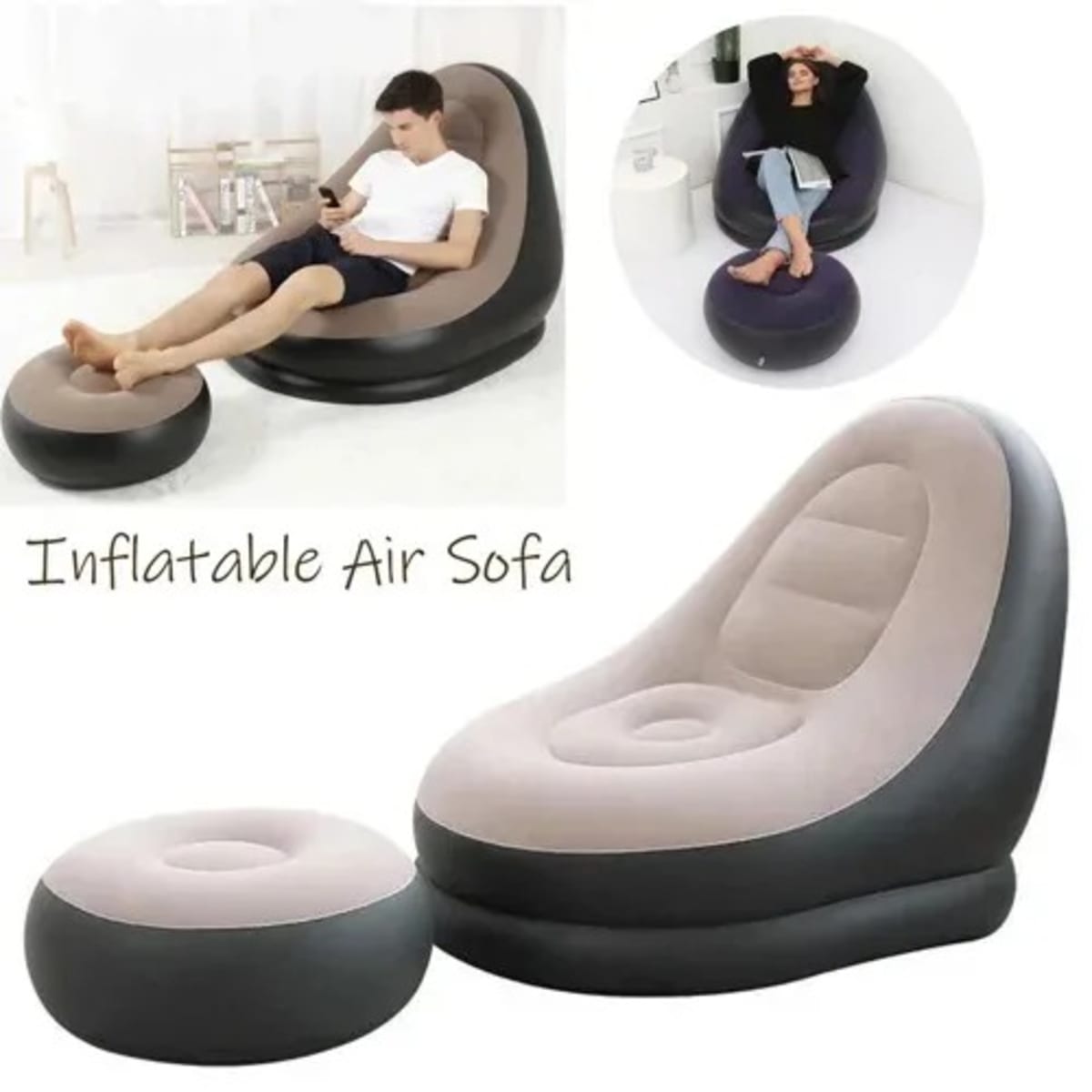 Inflatable Air Sofa With Ottoman