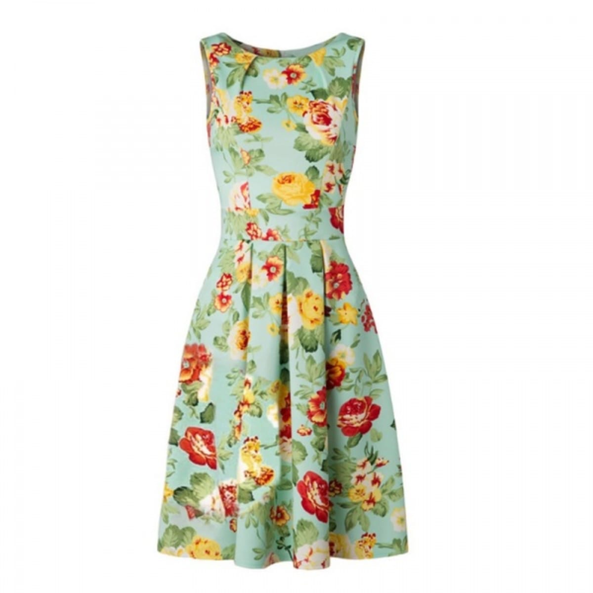 Pleated flare dress discount