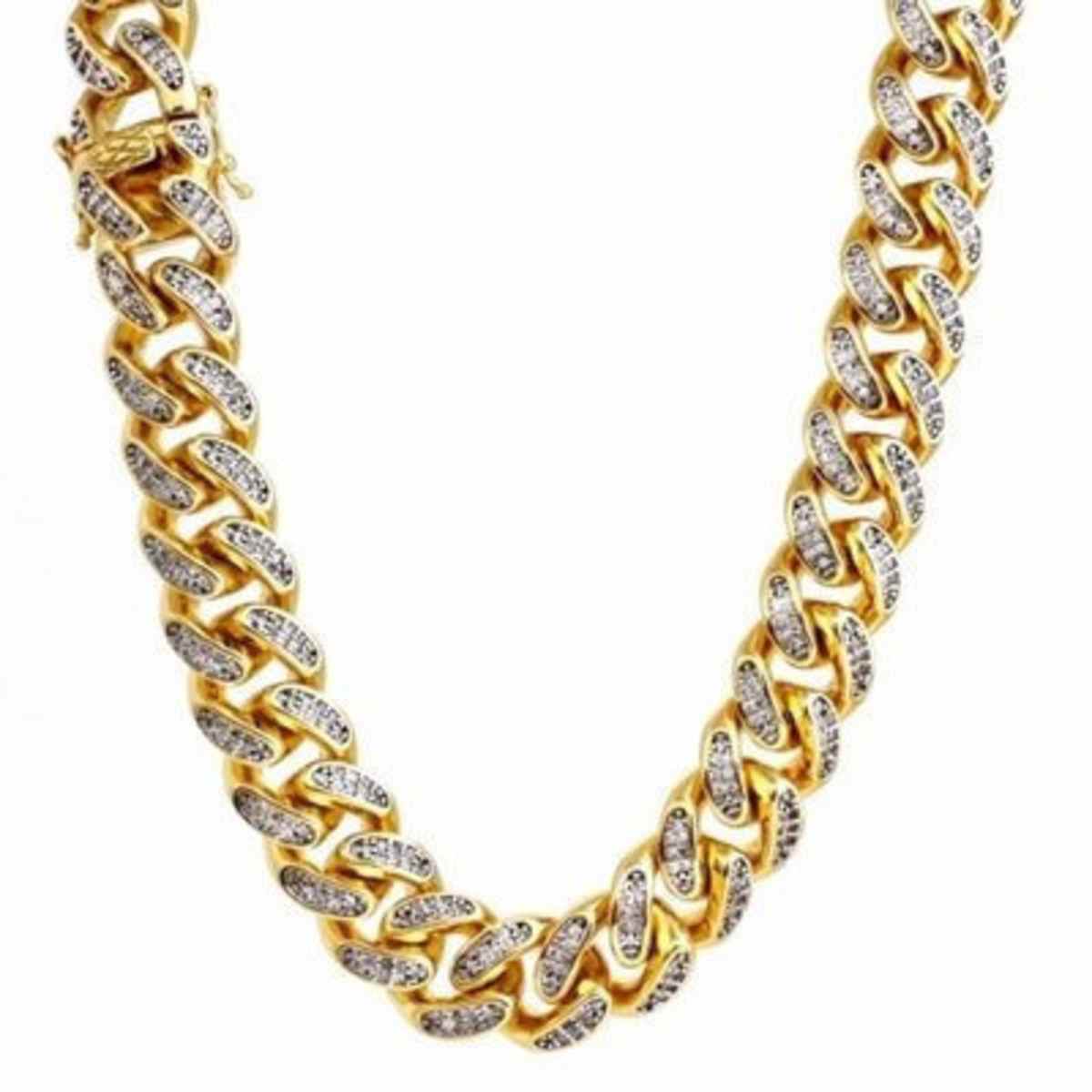 Fully Iced Miami Cuban Link Chain Gold Plated Konga Online