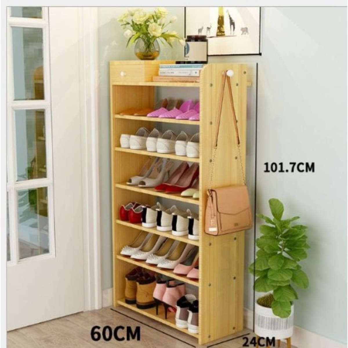 Wooden Shoe Rack 7 Tier 60cmx24cmx101.7cm Konga Online Shopping
