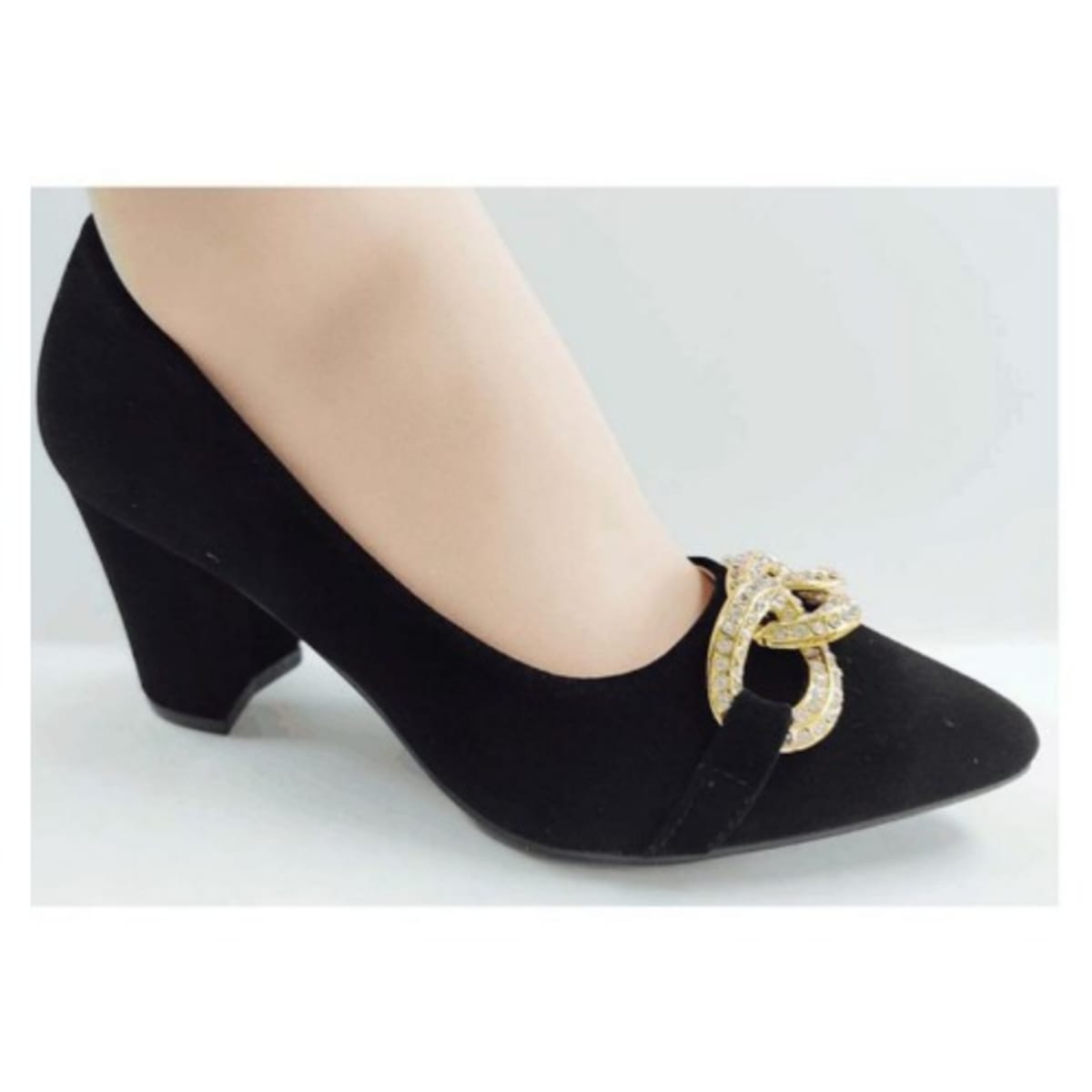 Suede Office Block Heel With Studded Chain Konga Online Shopping
