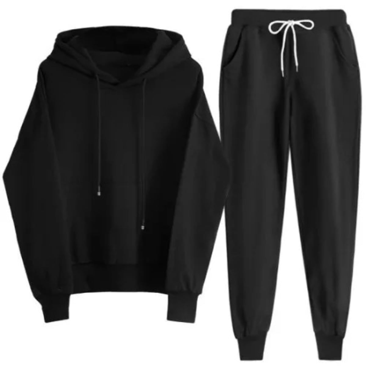 Plain black hoodie shop and joggers