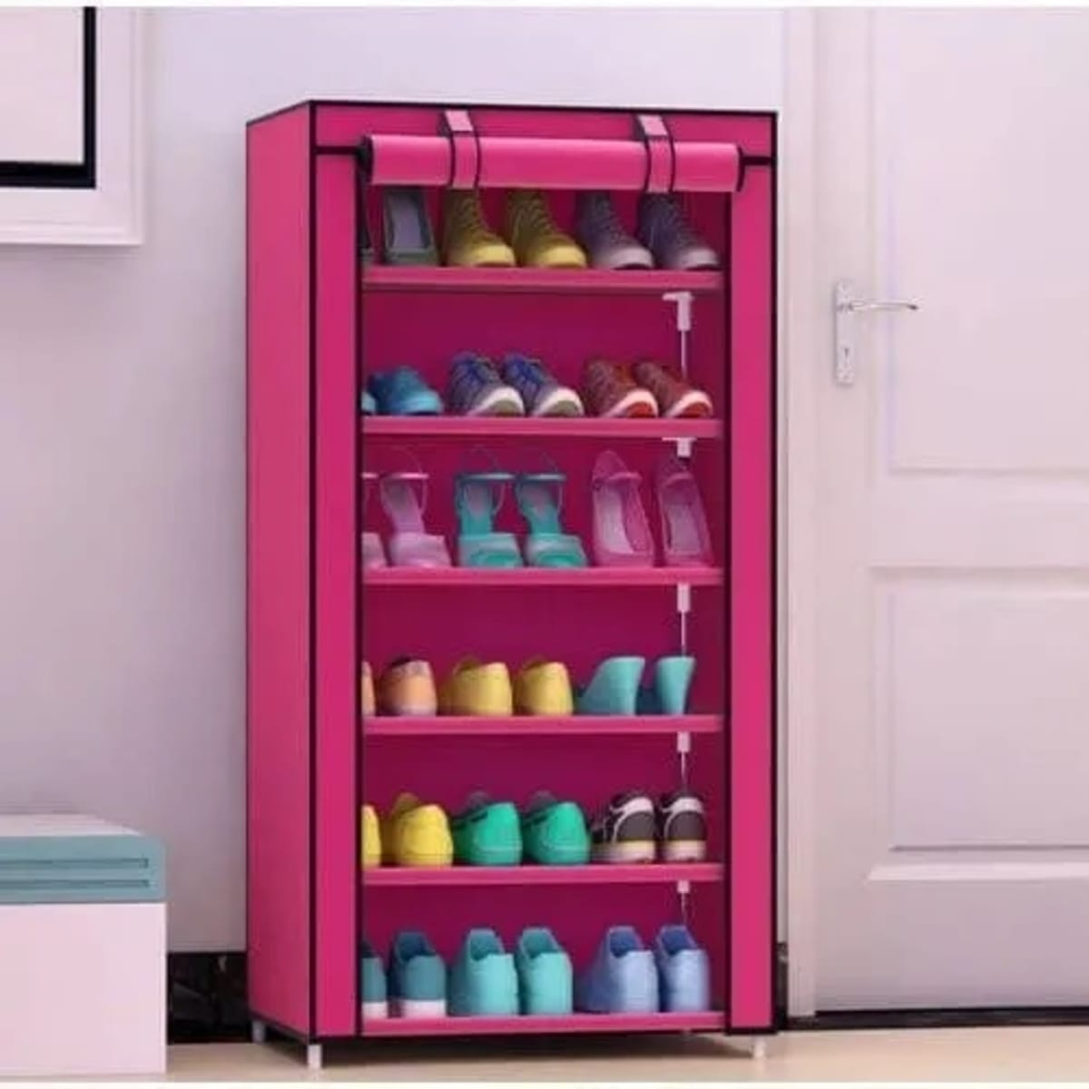 Covered shoe deals rack online