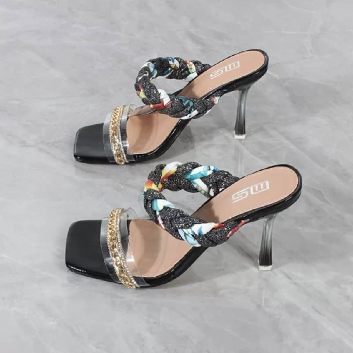 Black studded mules top