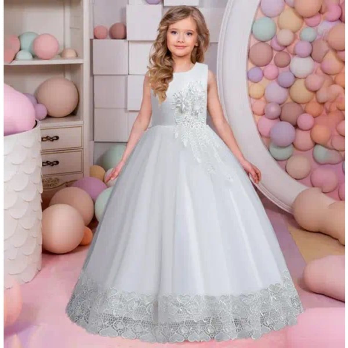 Girls white outlet formal dress