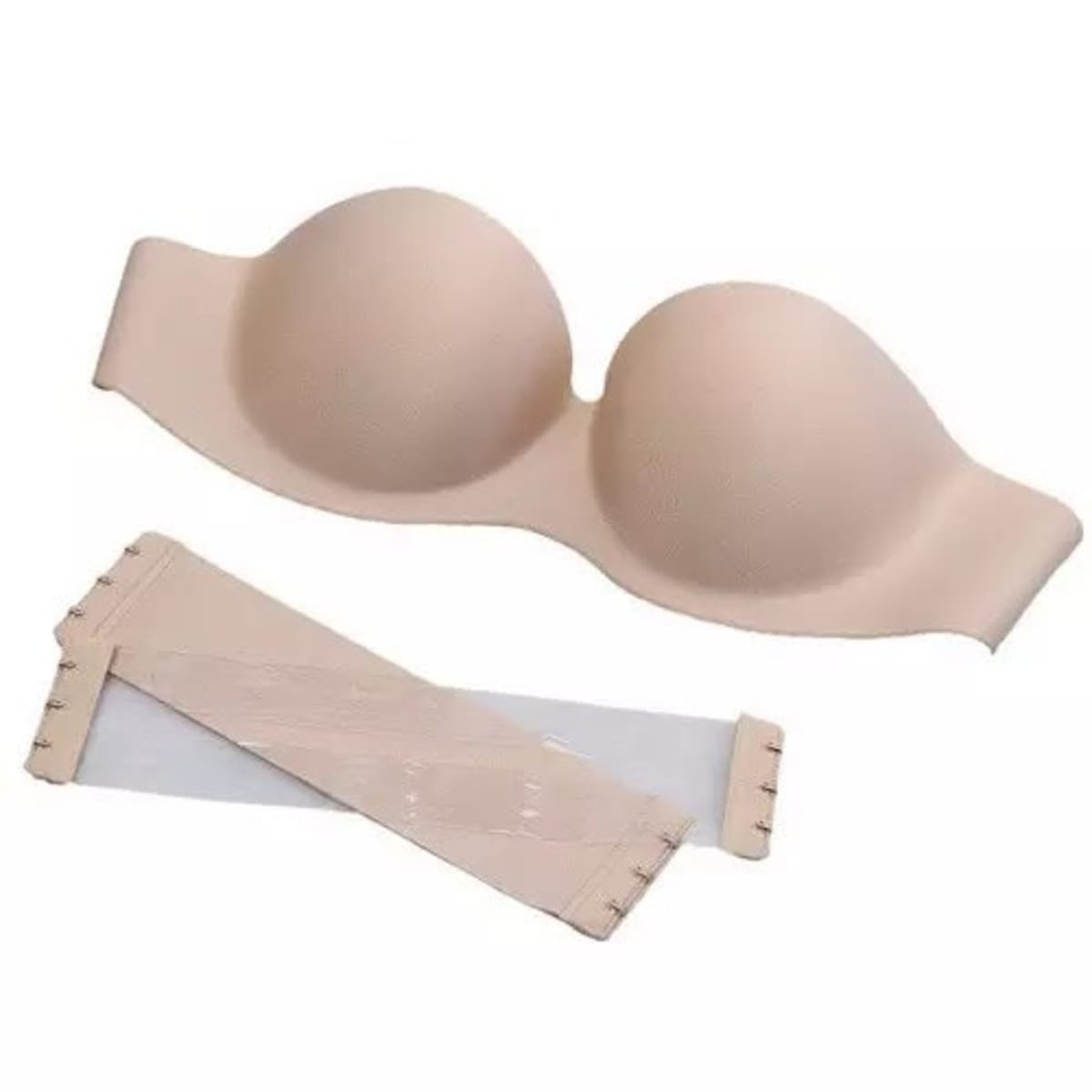 Strapless And Backless Invisible Push Up Bra - Beige