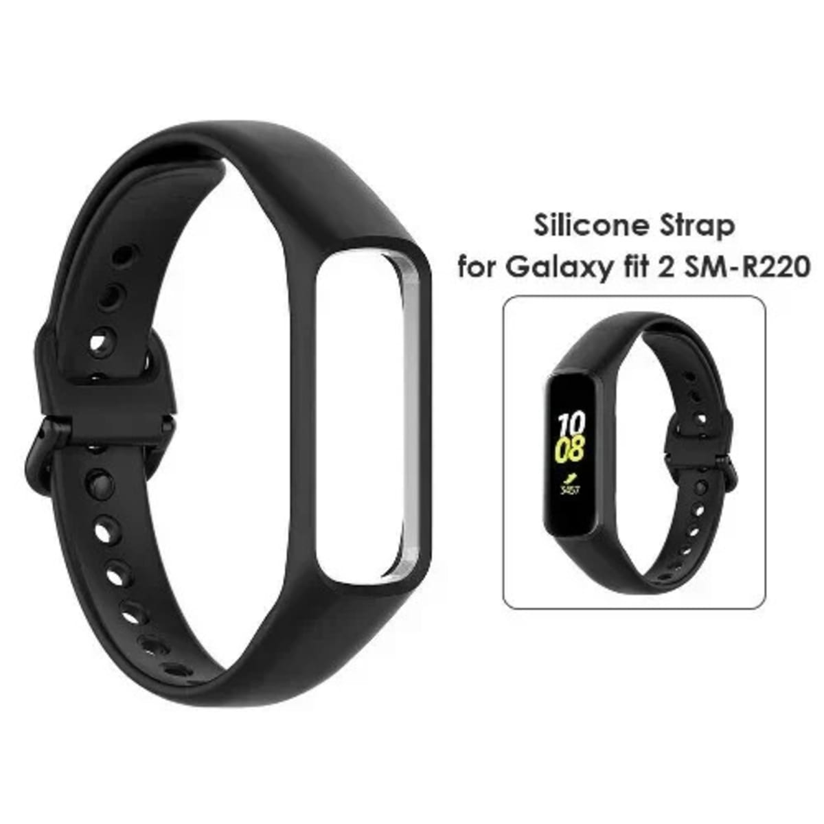 Replacement Silicone Strap For Samsung Galaxy Fit 2 Black
