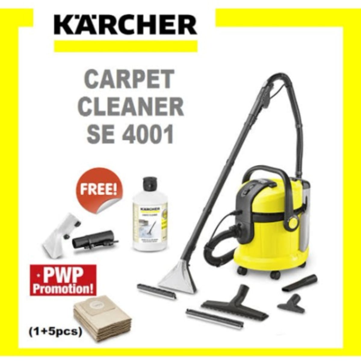 HQRP 2-pack Cartridge Filter for Karcher SE 4000 series SE 4001 / SE 4001  Plus/SE 4002 / SE4001 / SE4002 / SE4001+ Carpet Cleaner, 64145520  Replacement 