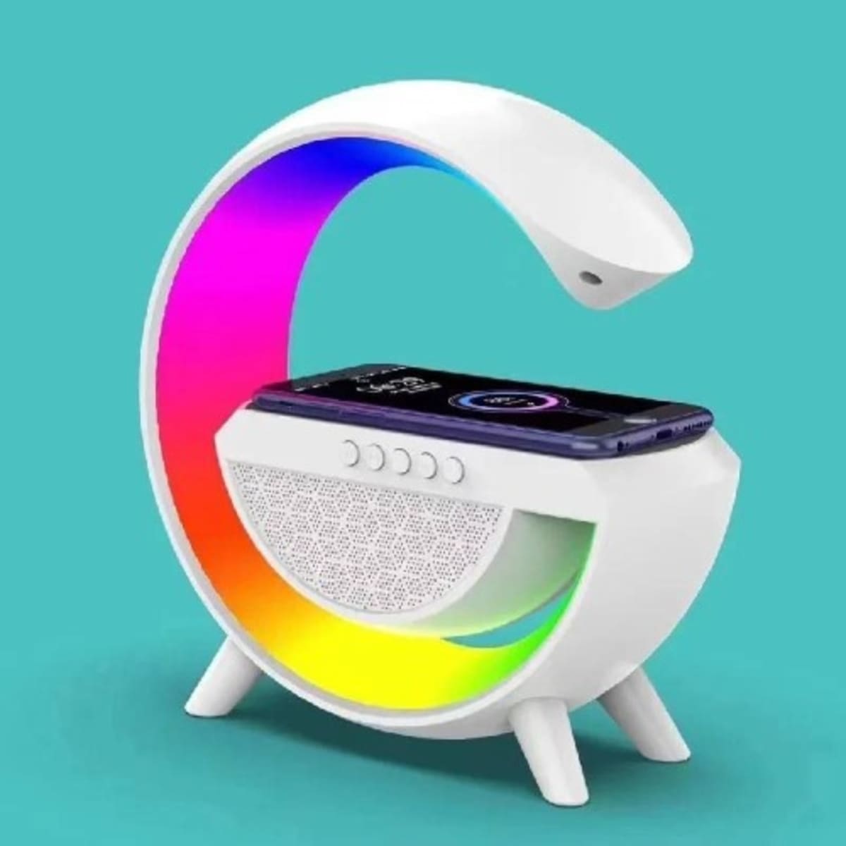 Bluetooth Speaker 3 In1 + Wireless Charger + Led Lamp Bluetooth Wireless  Charging Led Rgb