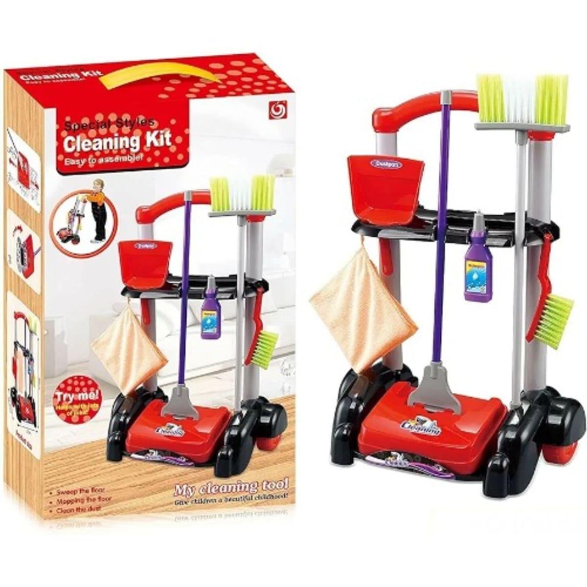 Cleaning shop trolley playset