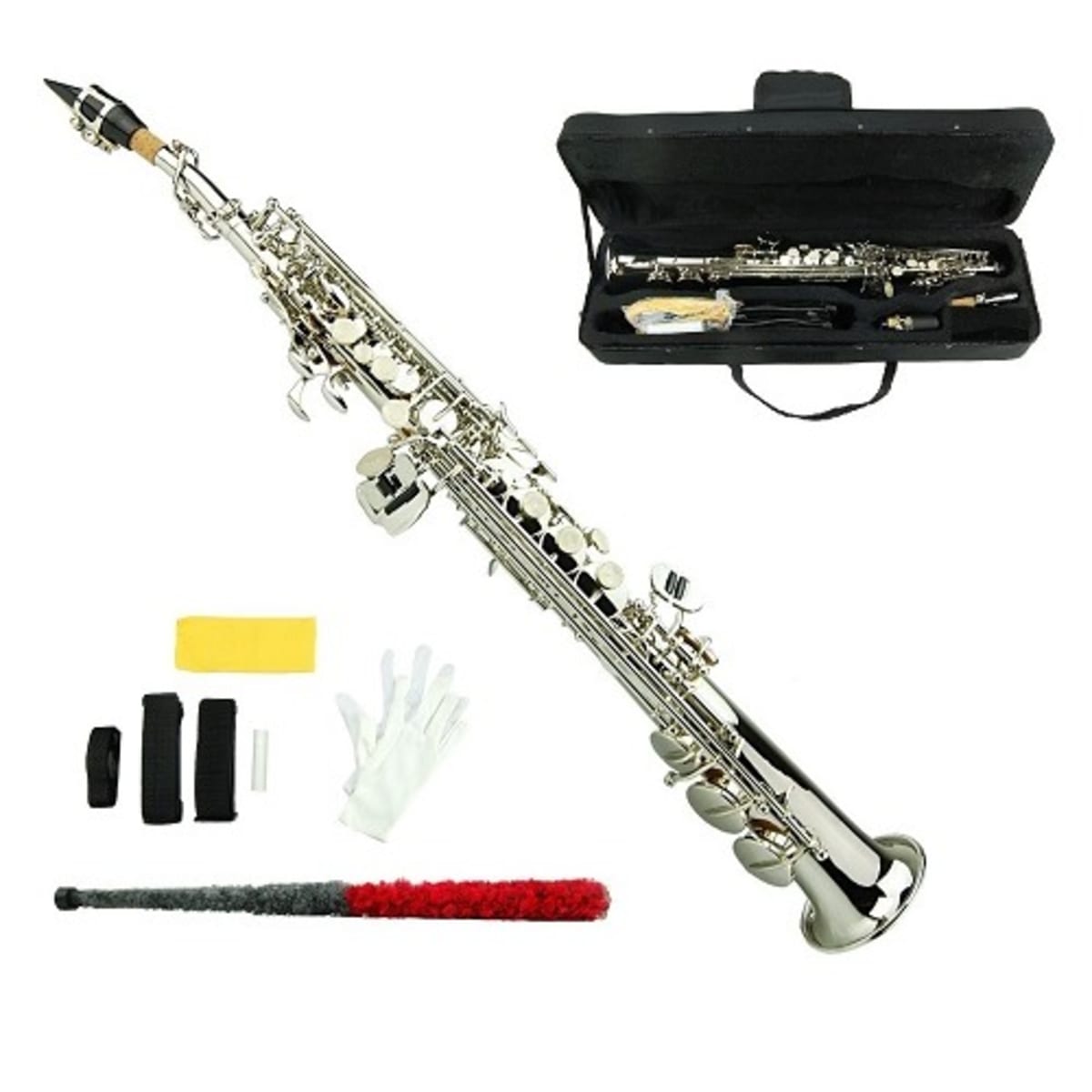 Silver top soprano saxophone
