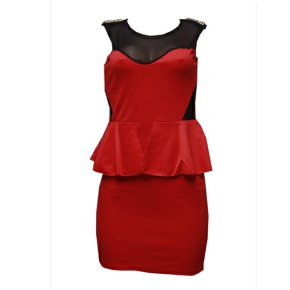 Mesh online peplum dress