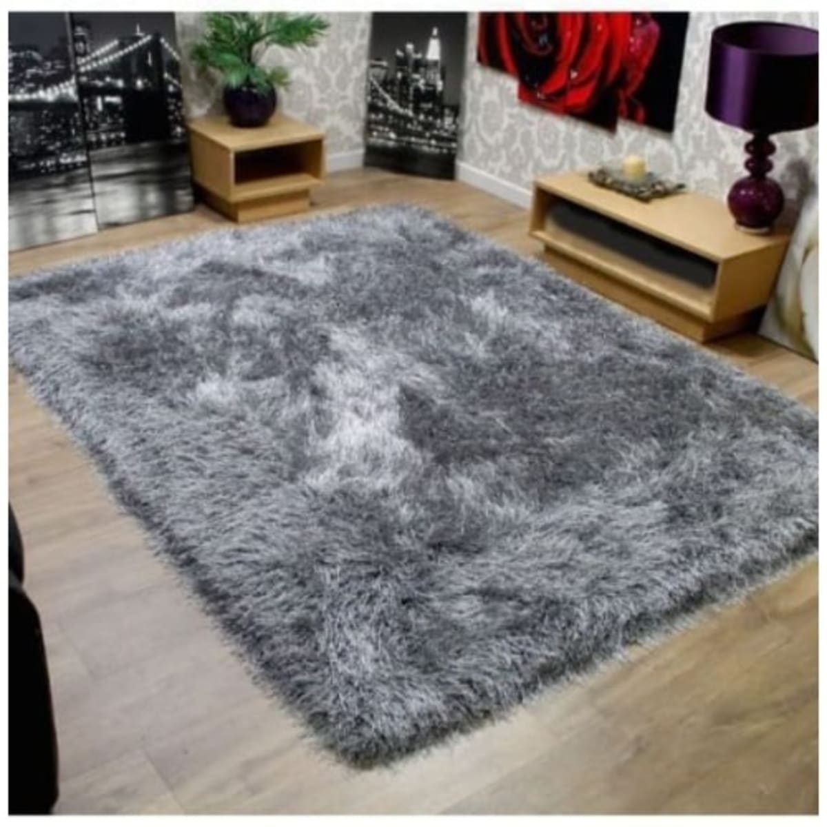 Clearance & Discount Rugs ASTD 0275 Black - Charcoal & Multi Hand Knotted  Rug