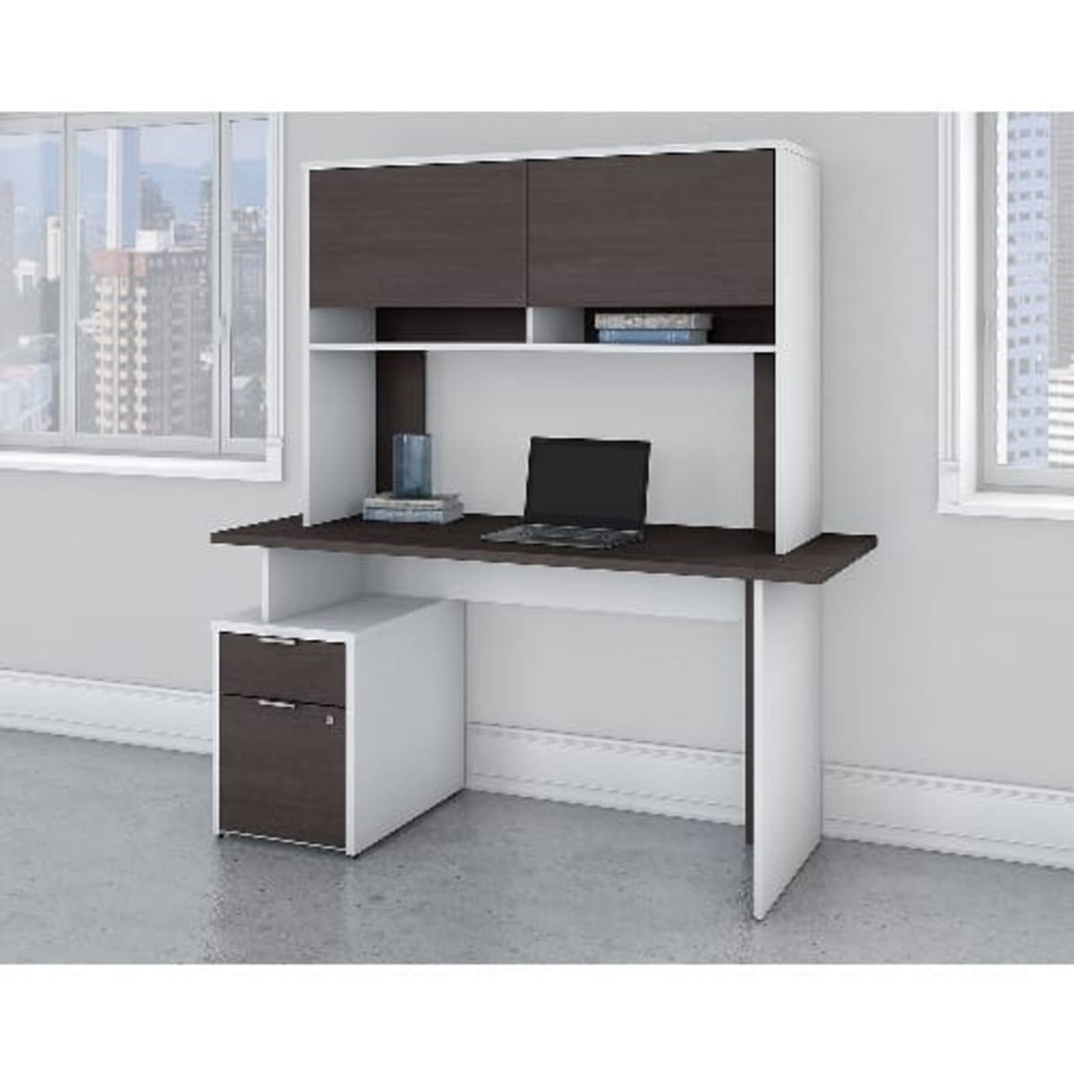 Annexe desk shop with hutch