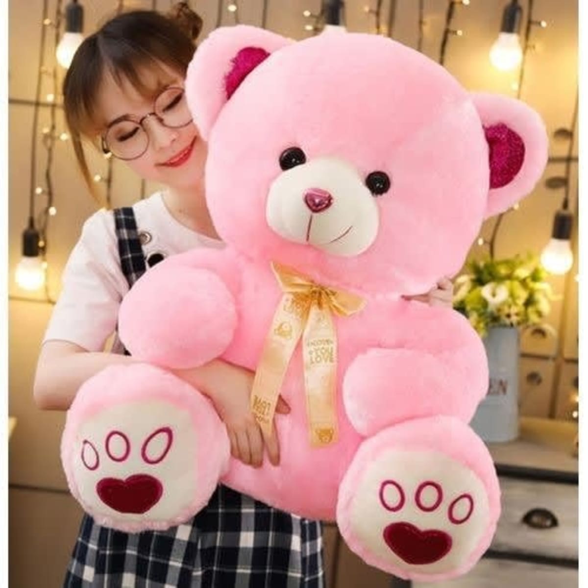 Pink teddy bear online shopping sales
