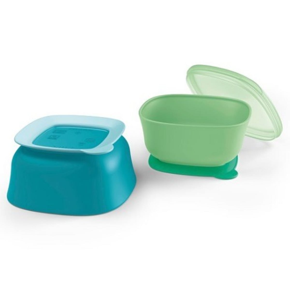 Nuk B.P.A Free Sunction Baby Bowl With Lid - 2 Pack - Assorted Colors
