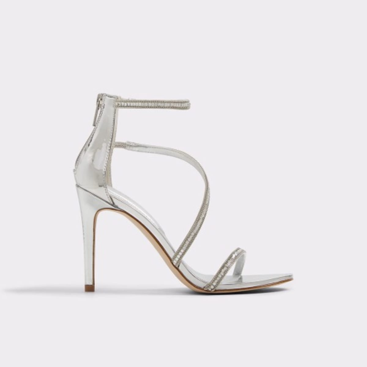 Aldo silver strappy heels store