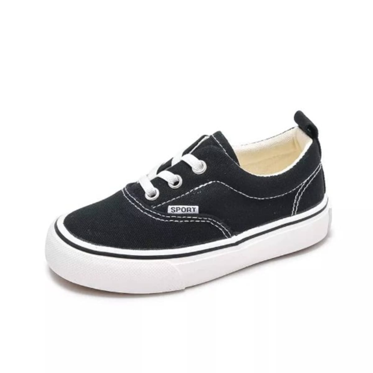 Childrens black canvas shoes shop