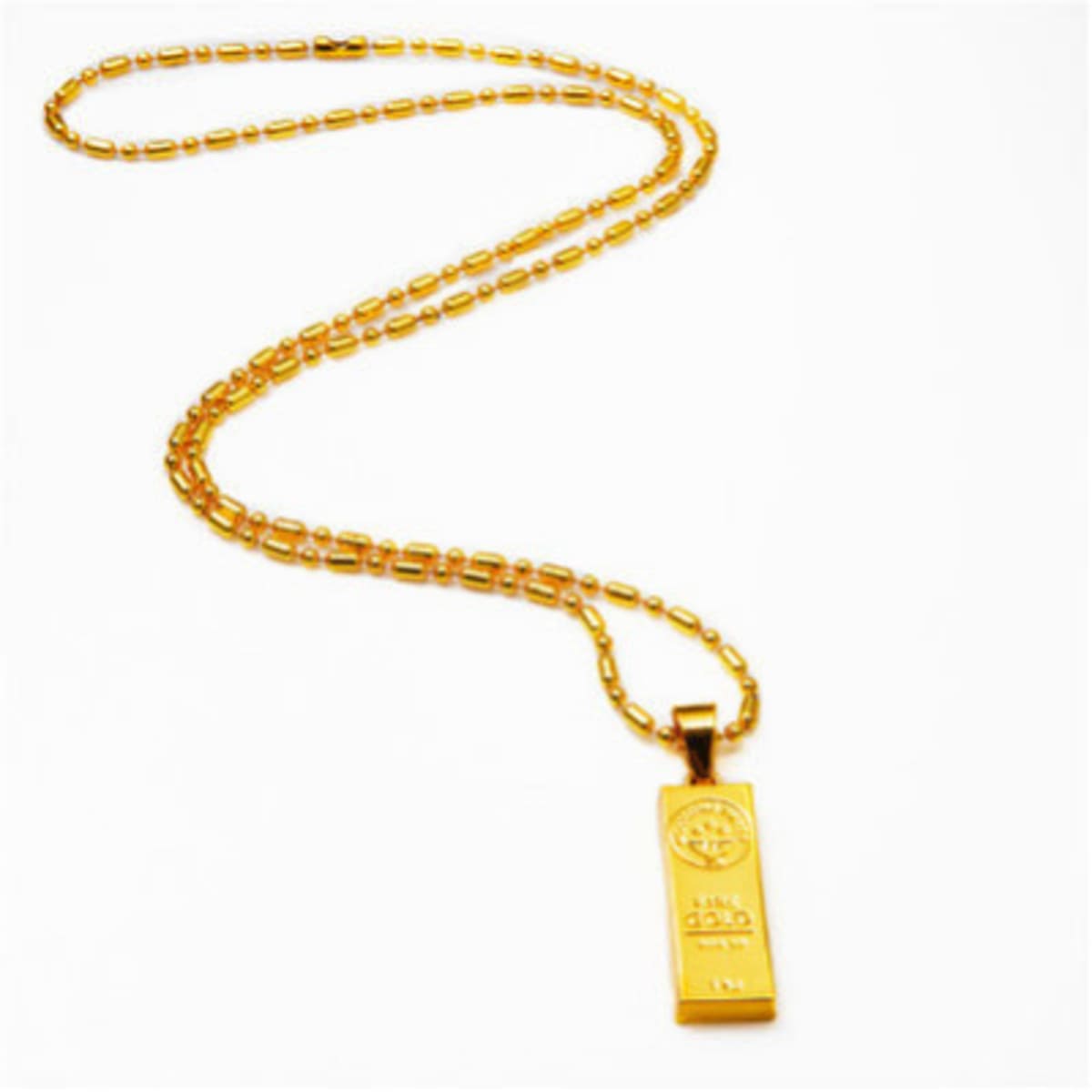 Gold bar hot sale pendant mens