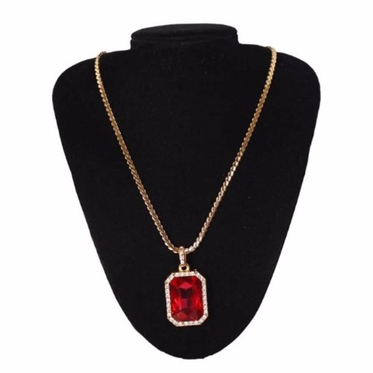 Gold chain with red clearance ruby