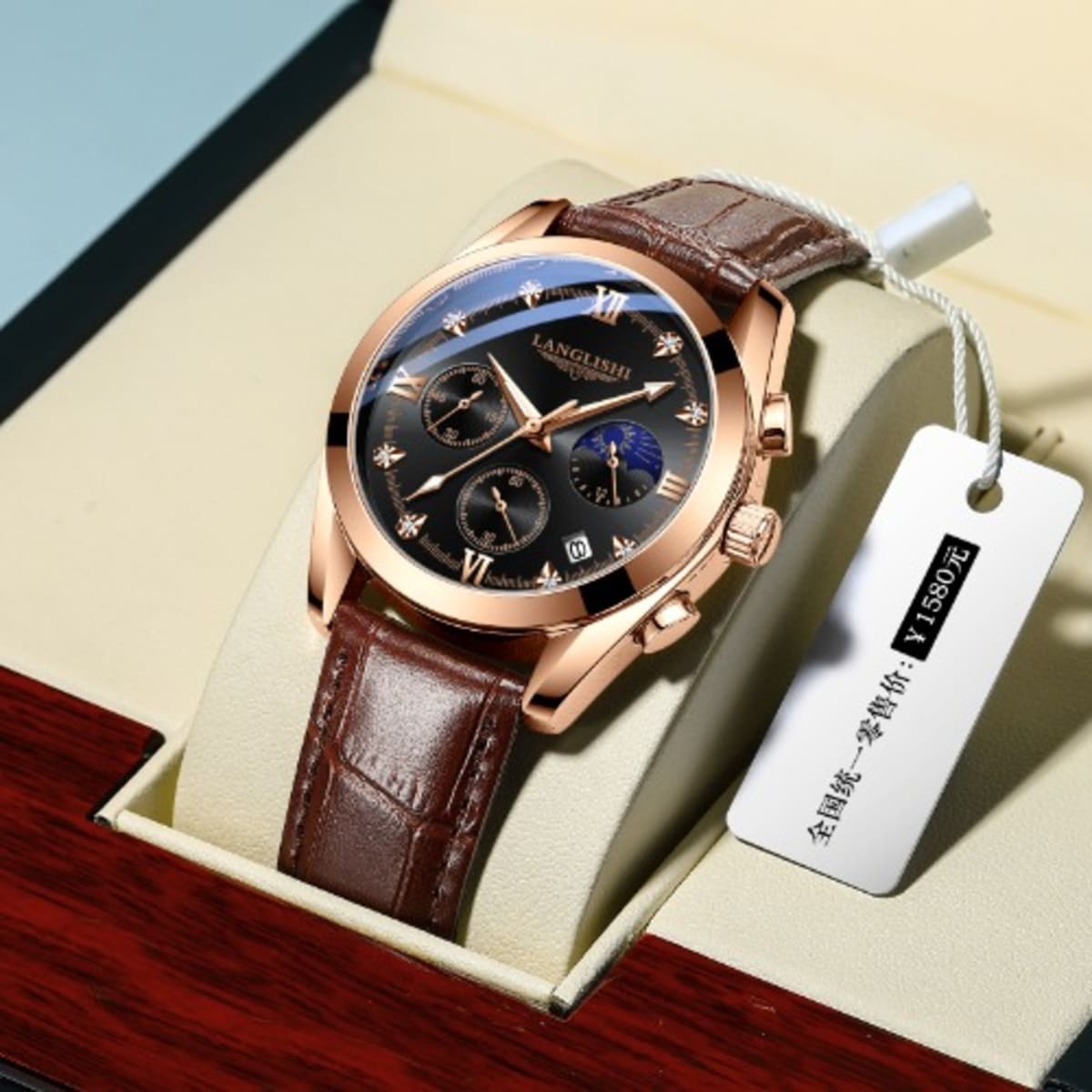Sylvi Iconic Brown Best Leather Strap Men's Watch Online-sonthuy.vn