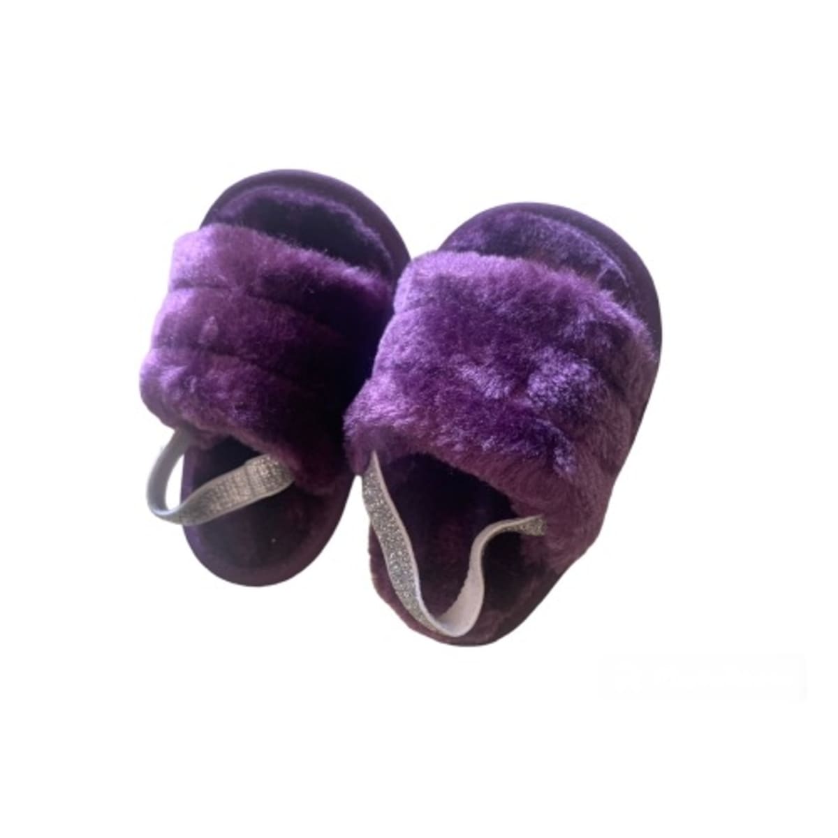 Purple discount fur sandals