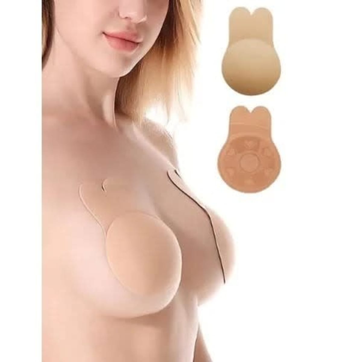 Self Adhesive Backless Bra - 2 Pieces - Brown