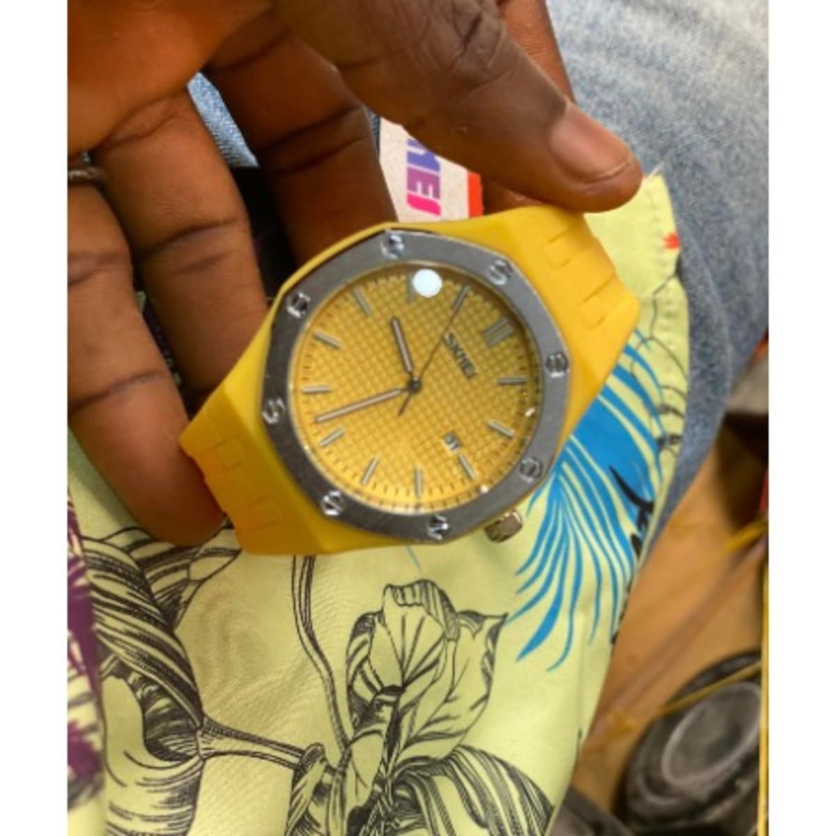 Skmei Rubber Strap Men s Quartz Wrist Watch Yellow Konga