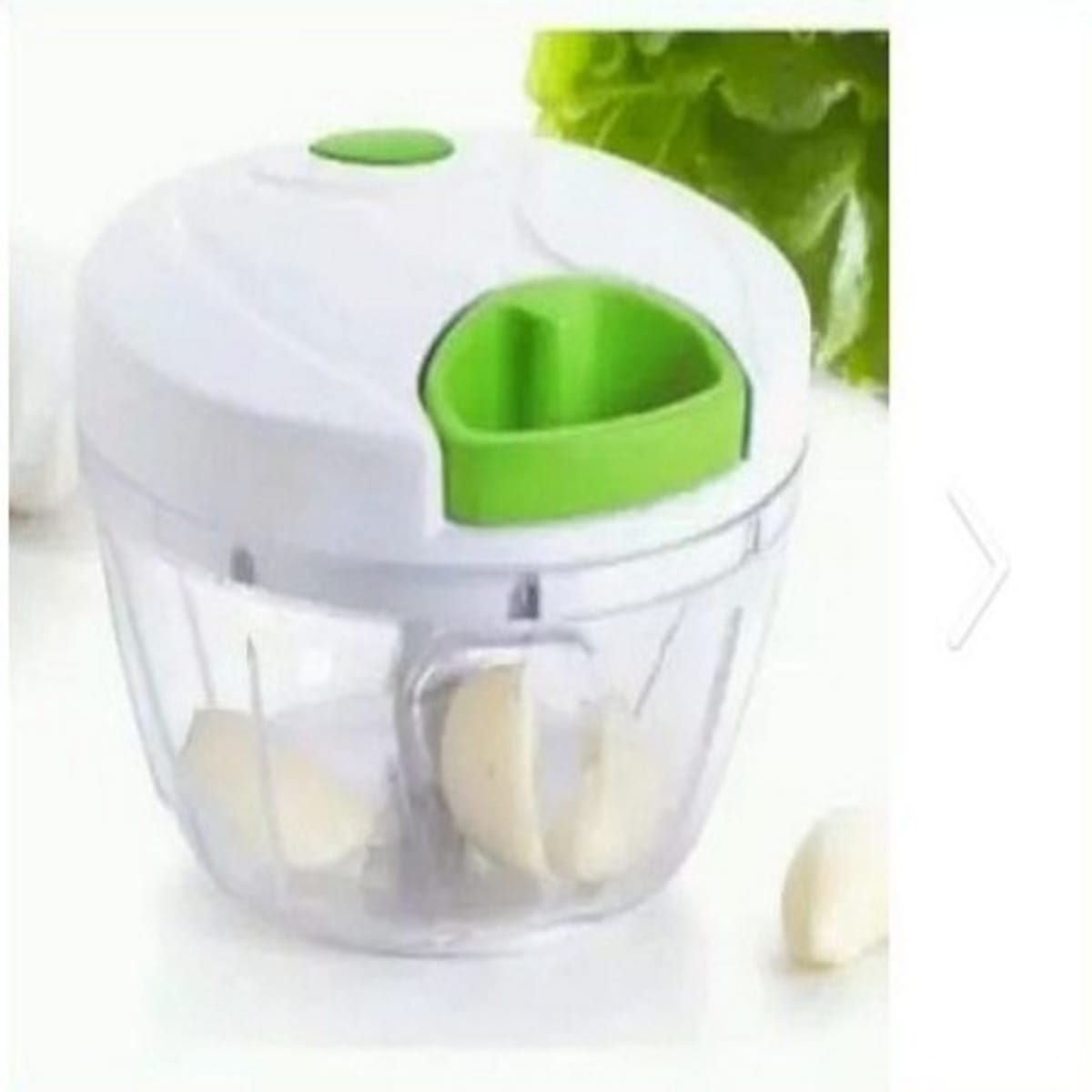 Mini Manual Food Processor Portable Garlic Chopper Grinder Pull String Vegetable Chopper for Veggies, Fruits, Garlic, Onion - White