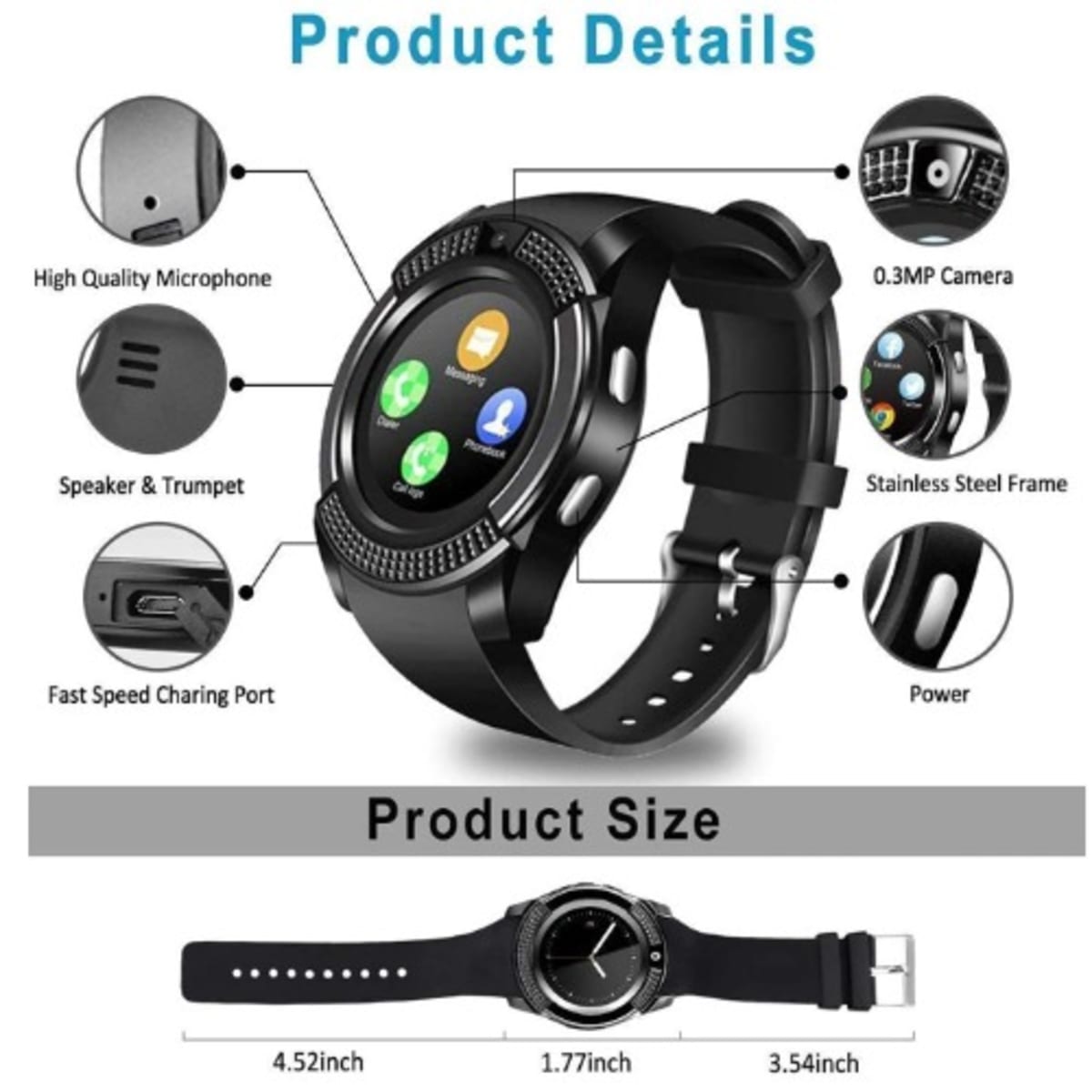 Sim card hotsell for v8 smartwatch