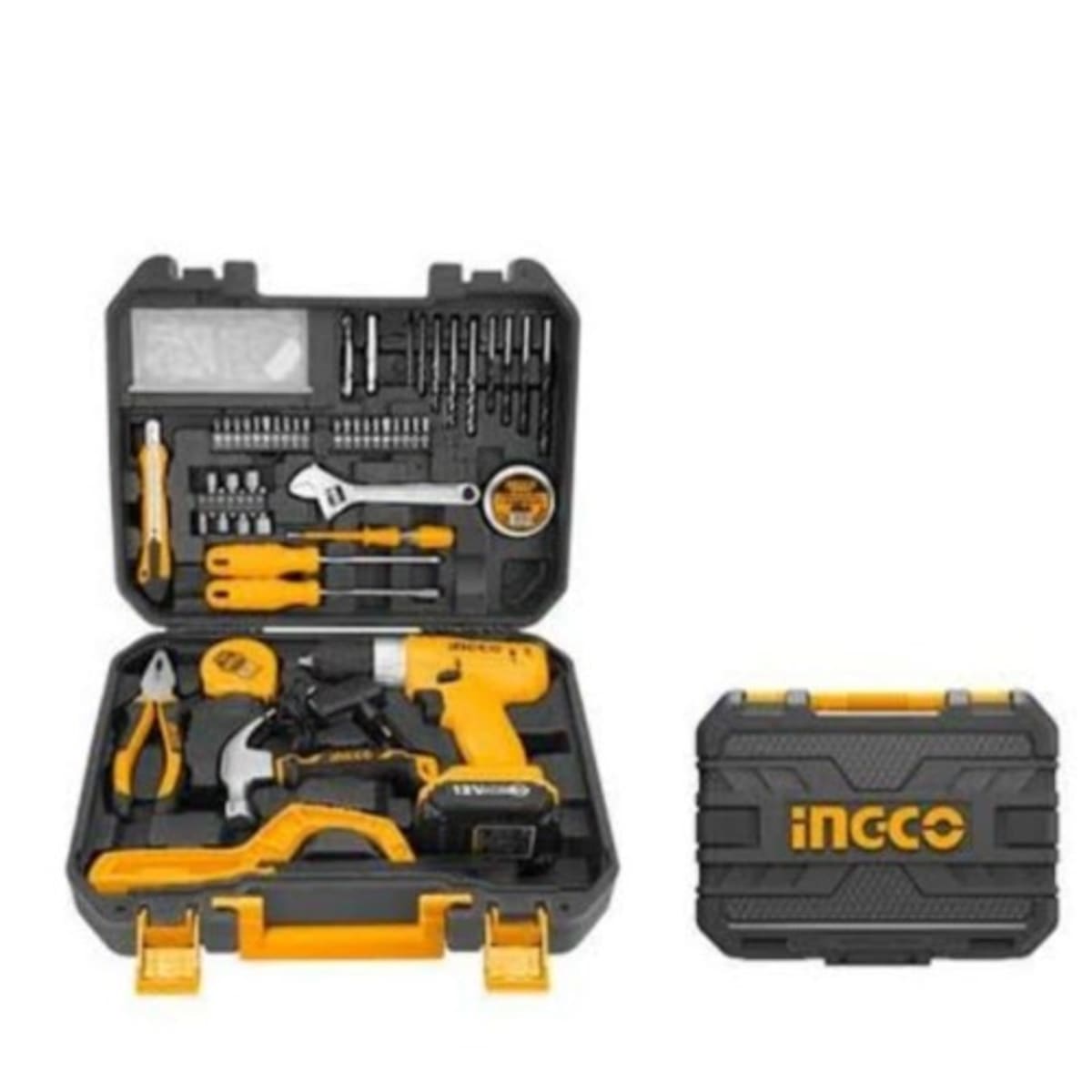 Ingco Tool Set With 12v Lithium ion Cordless Drill 128 Pieces