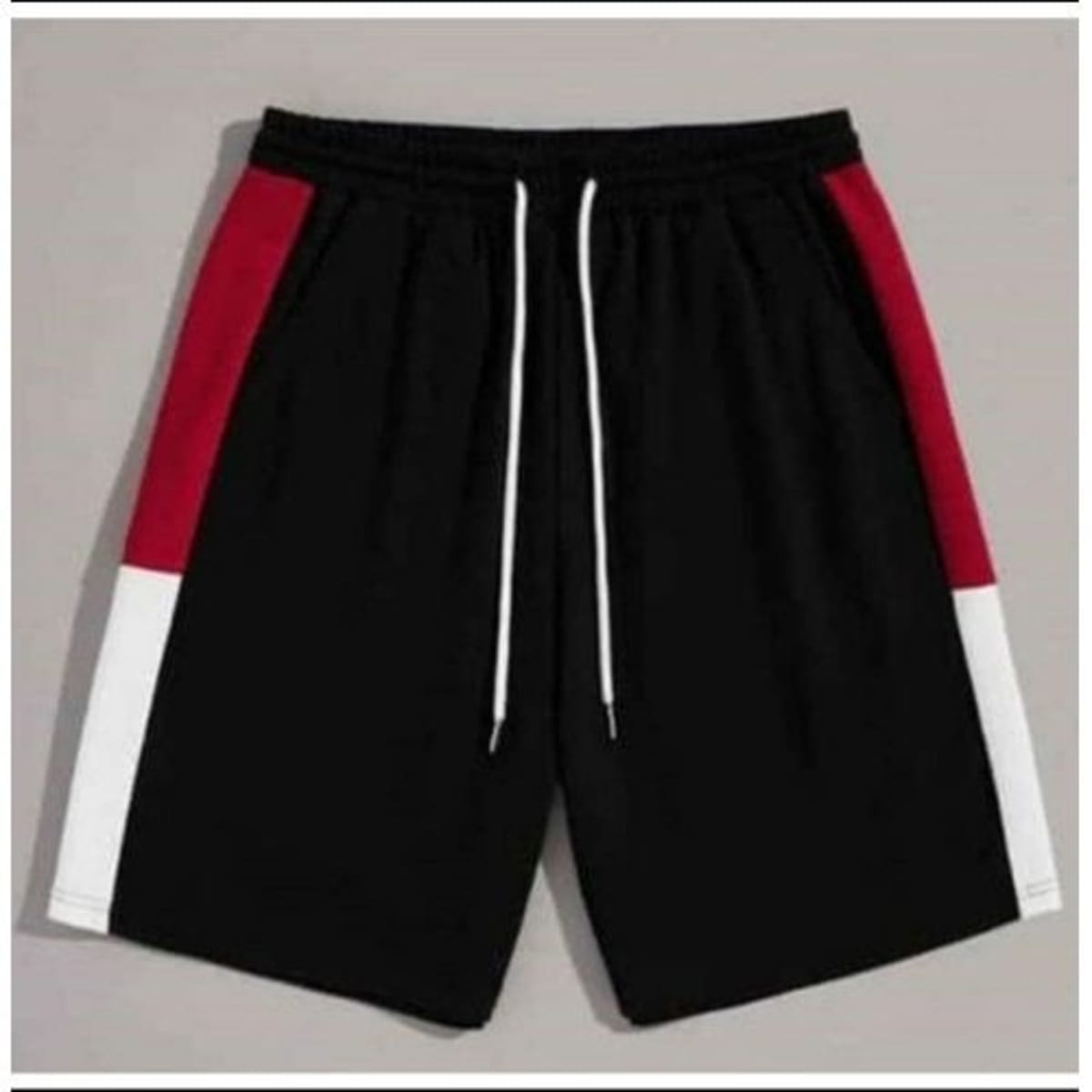 Black shorts red stripe online