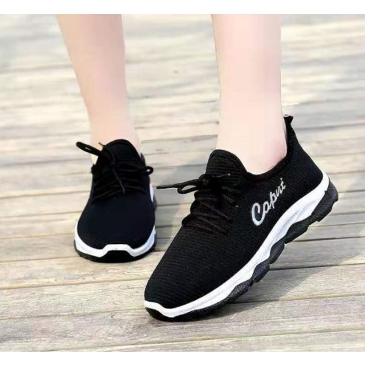 Women s Lightweight Sneakers Black And White Konga Online Shopping