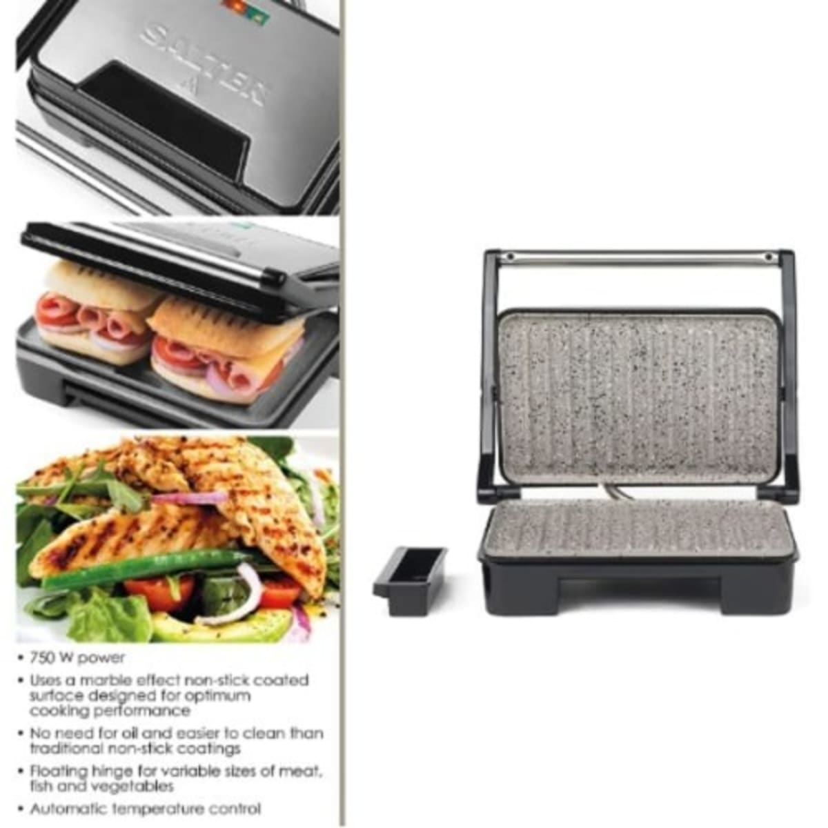 Salter Marblestone Health Grill And Panini Maker sandwich Maker