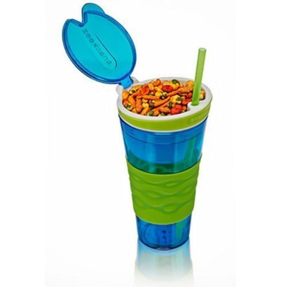 Snackeez Plastic 2 in 1 Snack & Drink Cup Six Cups 6 Assorted Colors [1]  Reviews 2024